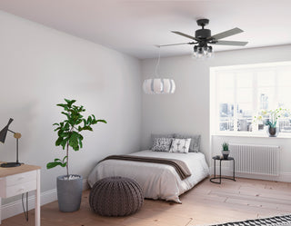 Hunter 52" WiFi Techne Ceiling Fan, LED Kit, Remote, Matte Black