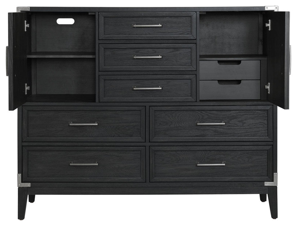 Laguna 7-Drawer Bedroom Master Chest, Weathered Steel
