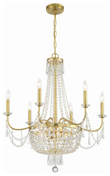 Crystorama Haywood 9 Light Aged Brass Chandelier
