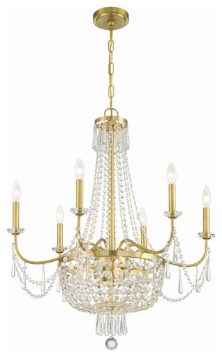 Crystorama Haywood 9 Light Aged Brass Chandelier
