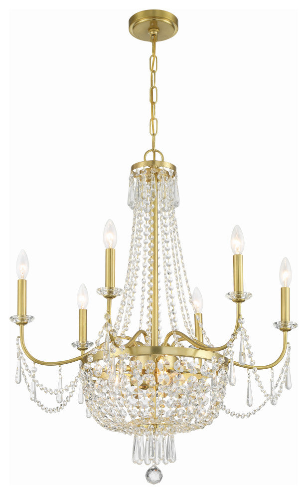 Crystorama Haywood 9 Light Aged Brass Chandelier