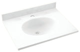 Swan Ellipse Solid Surface Bathroom Vanity Top, White