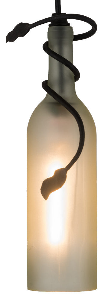3W Tuscan Vineyard Frosted White Wine Bottle Mini Pendant