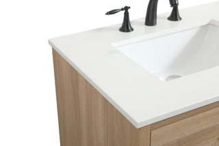 Home Living 22" Midcentury Modern Mango Wood-Light Bathroom Vanity
