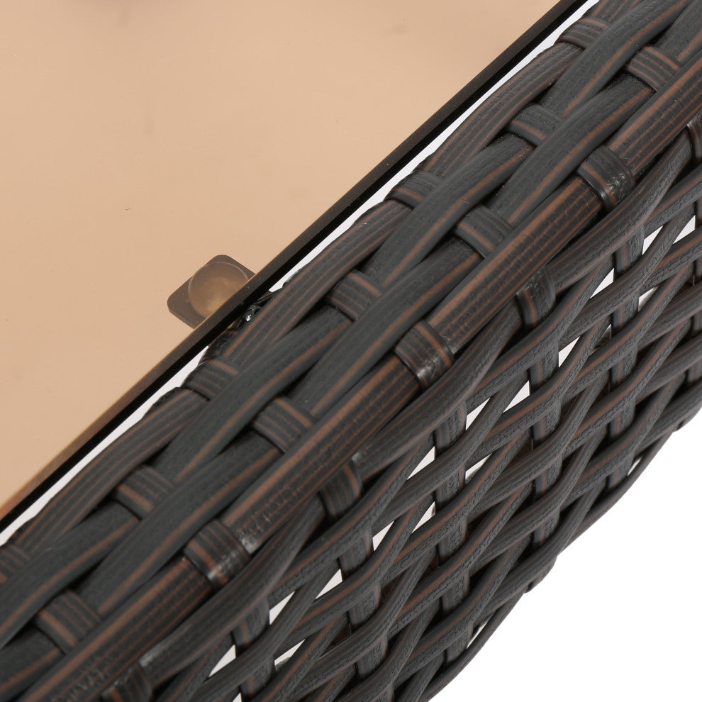 GDF Studio Jermaine Outdoor Brown Wicker Accent Table