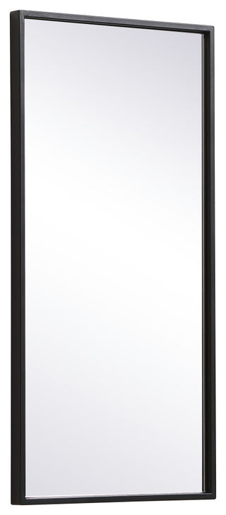 Home Living Metal Frame Rectangle Mirror 14"x28", Black