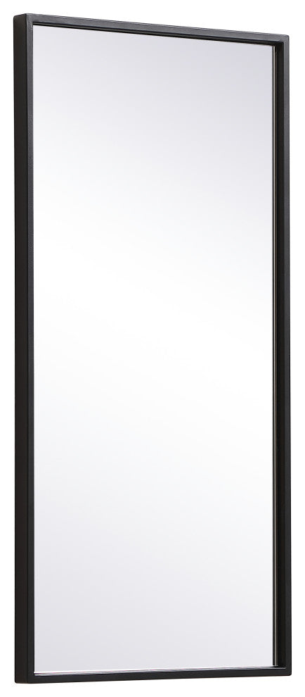 Home Living Metal Frame Rectangle Mirror 14"x28", Black