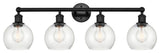 Athens 33" Bath Vanity Light, Matte Black, Seedy Shade