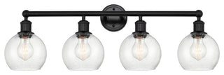 Athens 33" Bath Vanity Light, Matte Black, Seedy Shade
