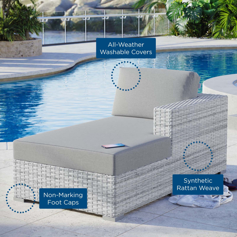 Convene Outdoor Patio Right Chaise Light Gray Gray