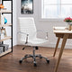 Modern Contemporary Office Chair, White Faux Leather
