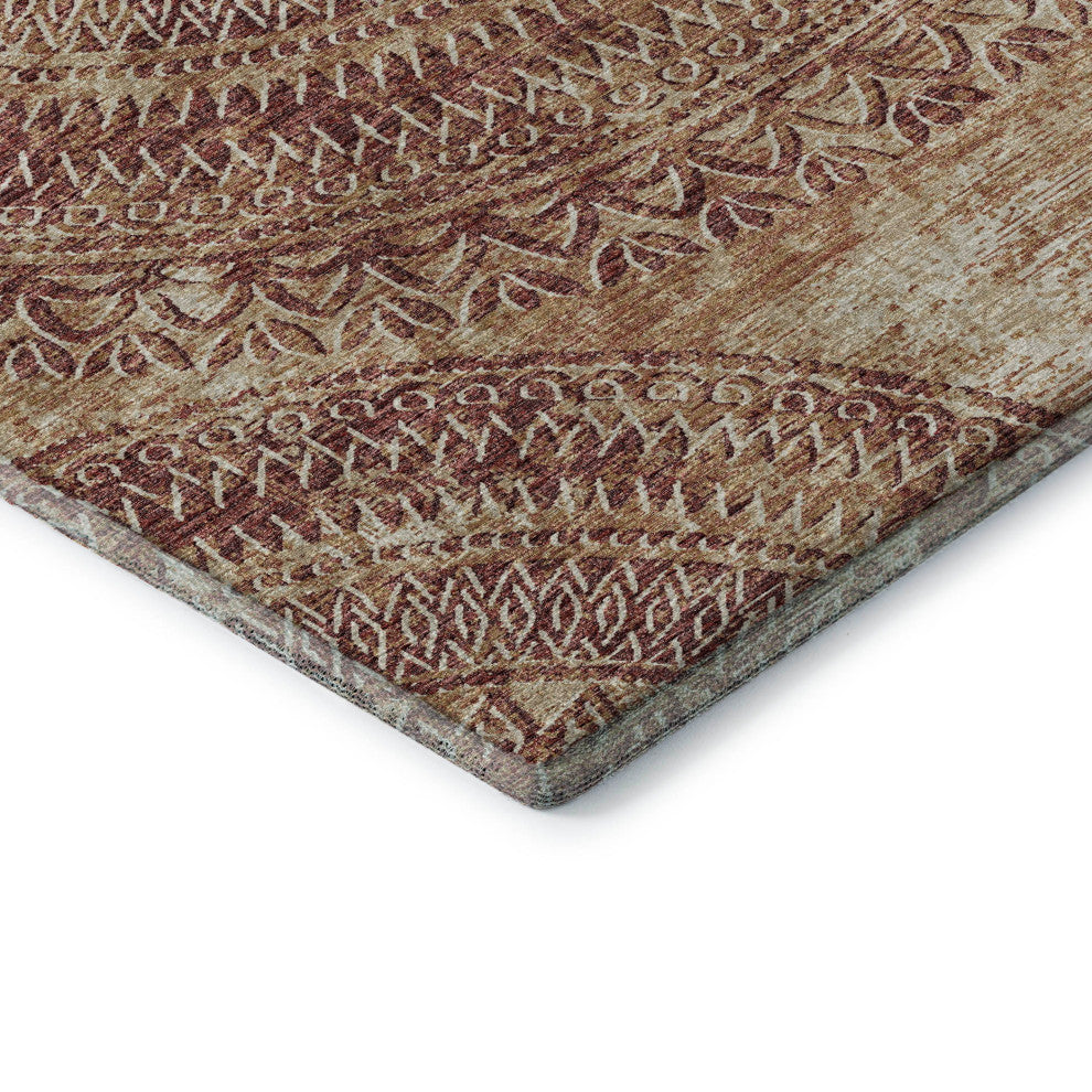 Addison Premium Washable Mayfield AMF113 Red 5' x 7'6" Rug