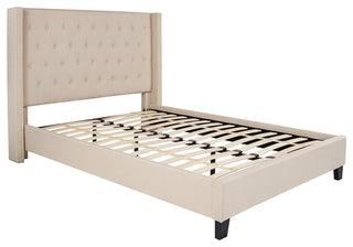 Riverdale Full Size Tufted Platform Bed, Beige