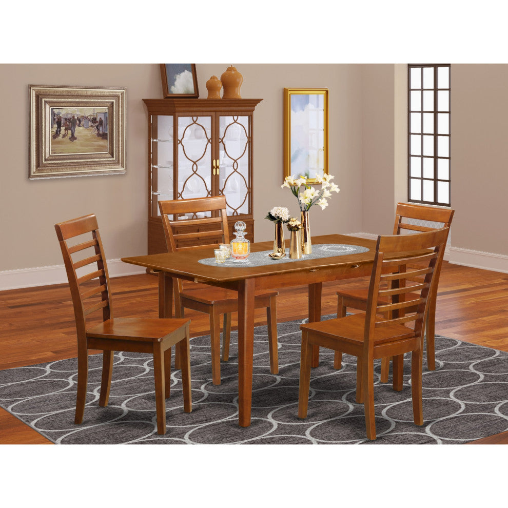 Psml5-Sbr-W 5-Piece Dinette Set For Small Spaces Table And 4 Dining Chairs