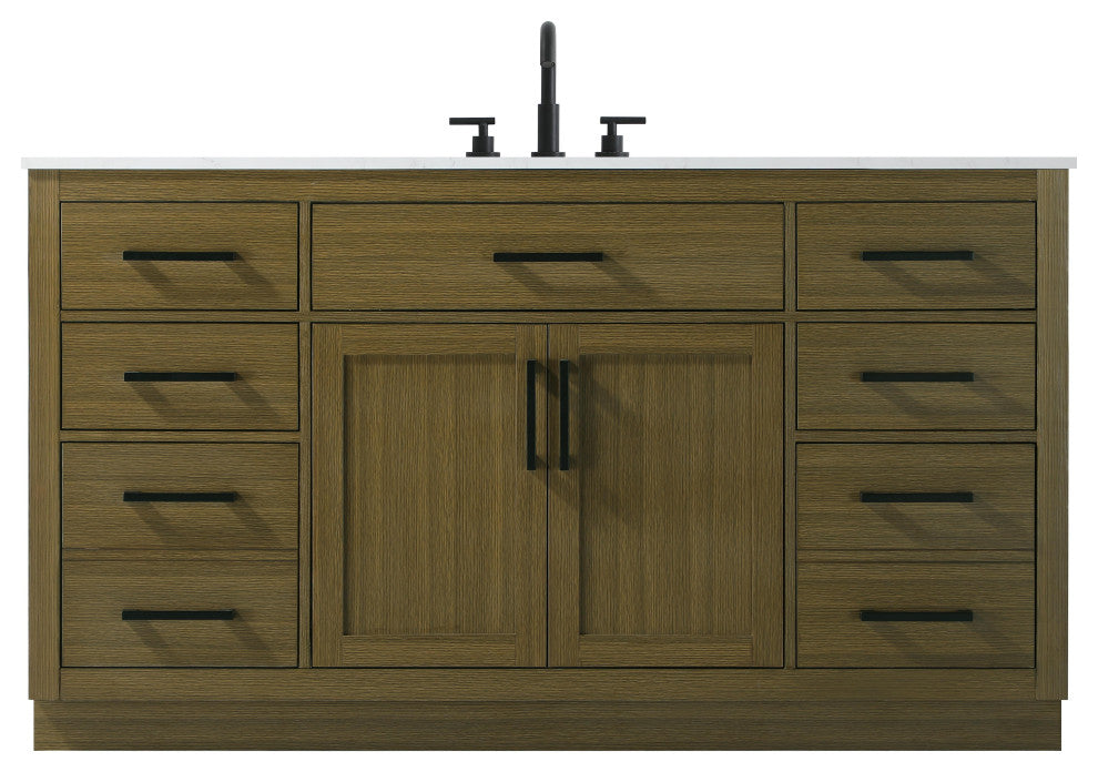 Home Living 60" Single Bathroom Vanity, Chestnut Brown