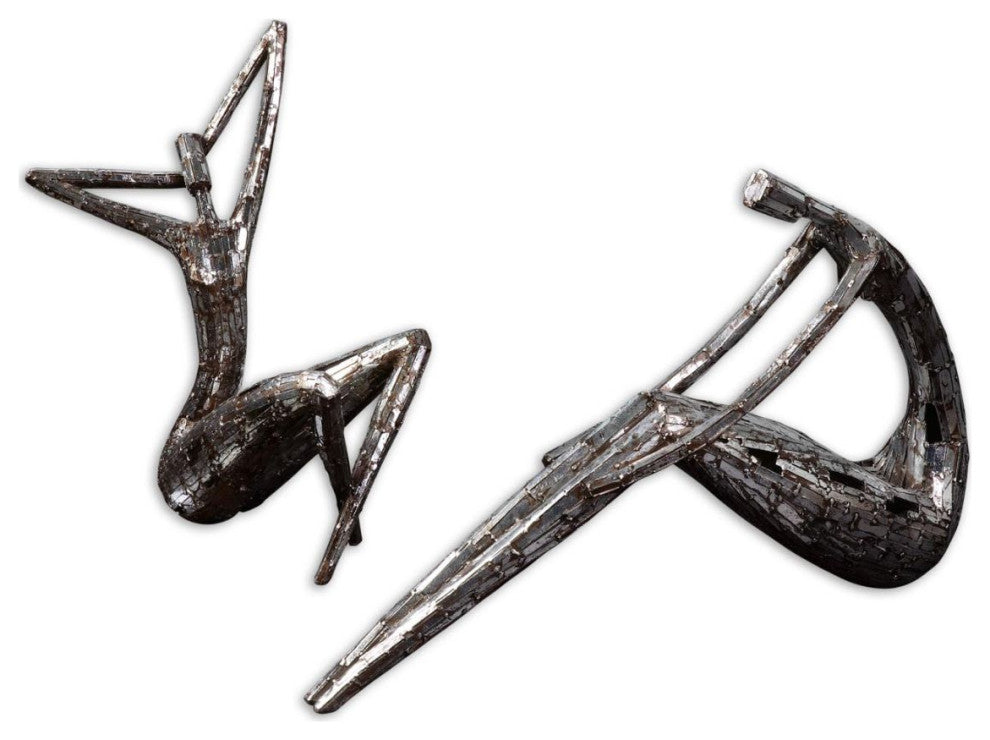 Uttermost Dahy Antique Silver Statues, Set of 2
