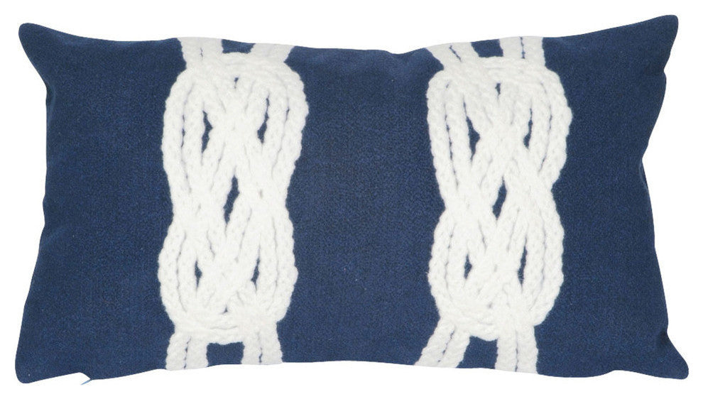 Visions II Double Knot Pillow, Navy, 12"x20"