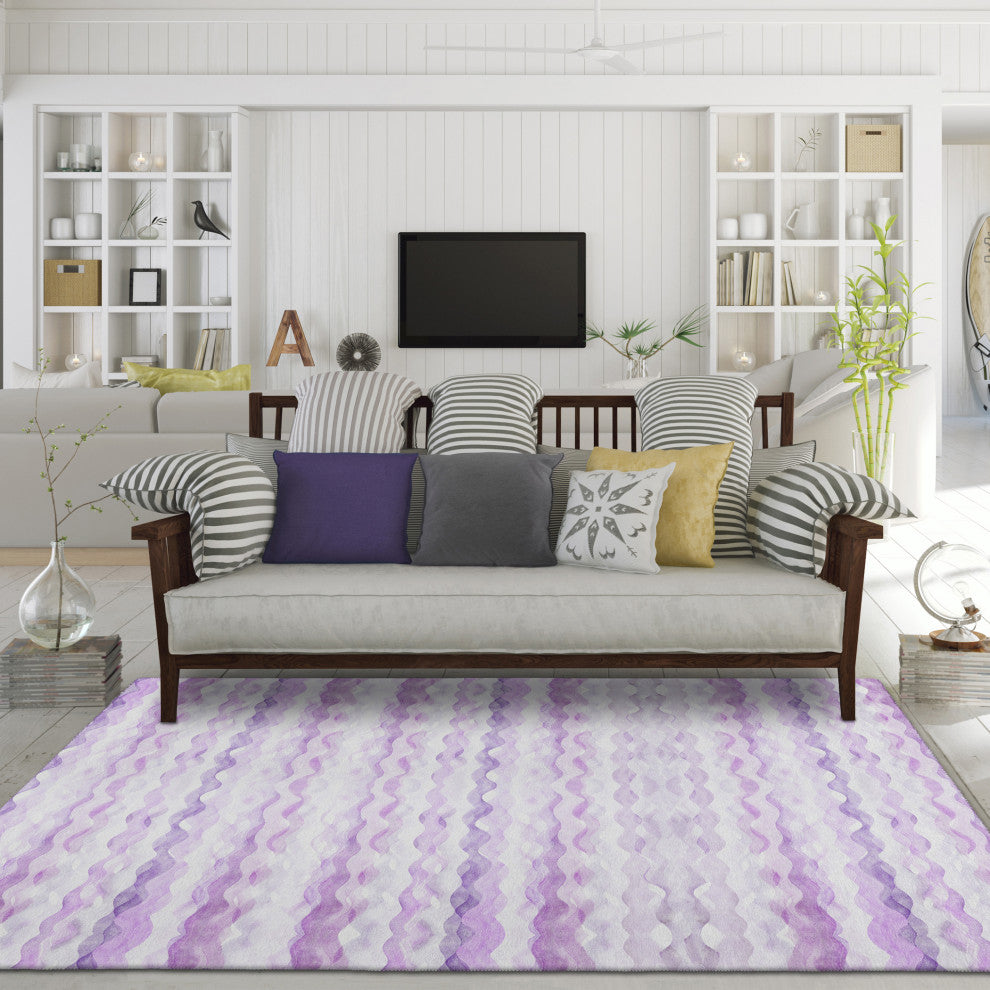 Indoor/Outdoor Seabreeze SZ16 Violet Machine Washable 3' x 5' Rug