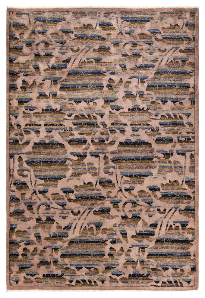Eclectic, One-of-a-Kind Hand-Knotted Area Rug Brown, 6' 3" x 9' 0"