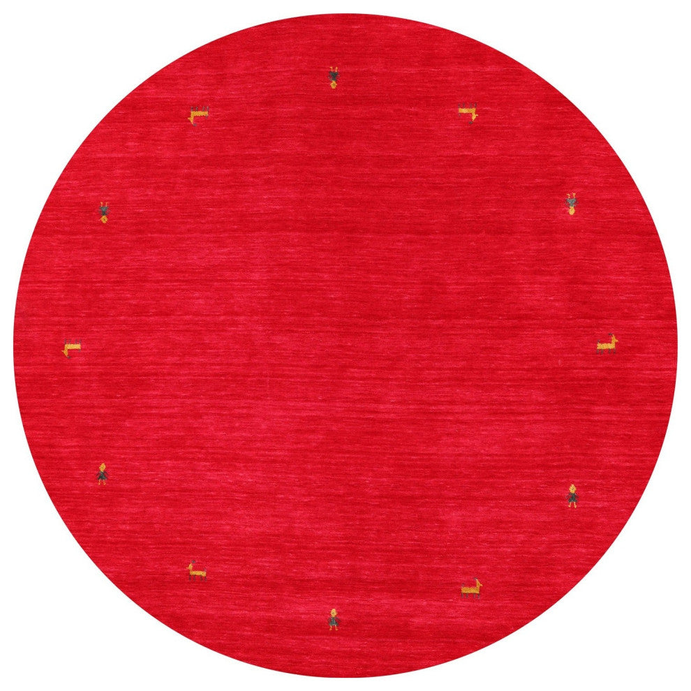 6' Round Persian Gabbeh Hand Knotted Rug - Q15018