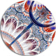 Brown Blue Fractal Flower Pattern, Floral Round Wall Art, 11"
