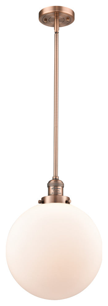 Beacon Mini Pendant, Antique Copper, Matte White