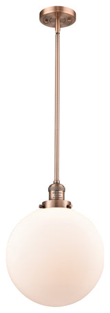 Beacon Mini Pendant, Antique Copper, Matte White