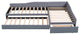 Gewnee Upholstered Double Twin Size Daybed with Trundle and Drawer in Gray