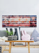 "Behind the Stripes" Print on White Wood, 45"x15"