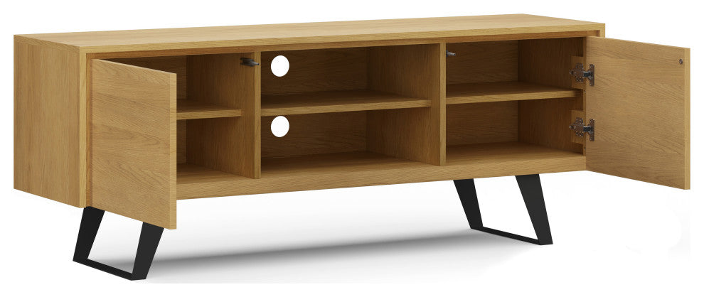 Lowry SOLID ACACIA WOOD TV Media Stand For TVs up to 70 inches, Oak