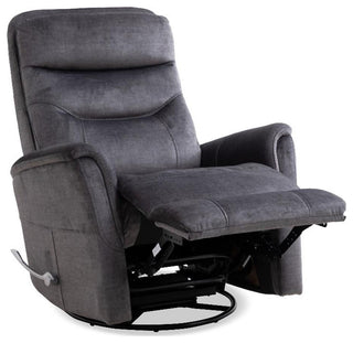 Home Square 34.5" Fabric Swivel Glider Recliner in Capri Charcoal - Set of 2
