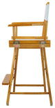 024" Director's Chair Honey Oak Frame-White Canvas