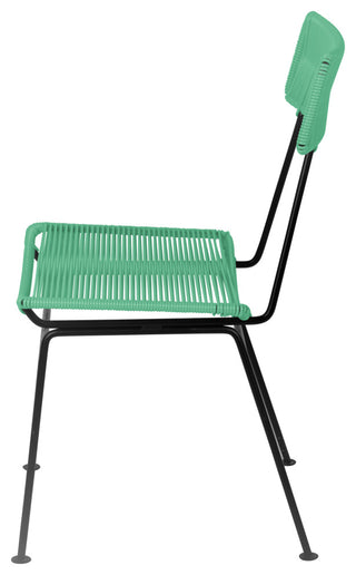 Hapi Indoor/Outdoor Handmade Dining Chair, Mint on Black