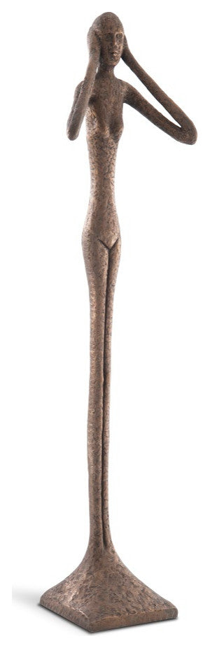 Hear No Evil Skinny Sculpture, Bronze, Large