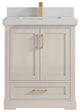 Boston 30" Single Sink Bath Vanity in Fine Grain 2" Carrara Quartz