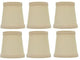 Beige Silk 4" English Barrel Clip-on Chandelier Lampshades, Set of 6