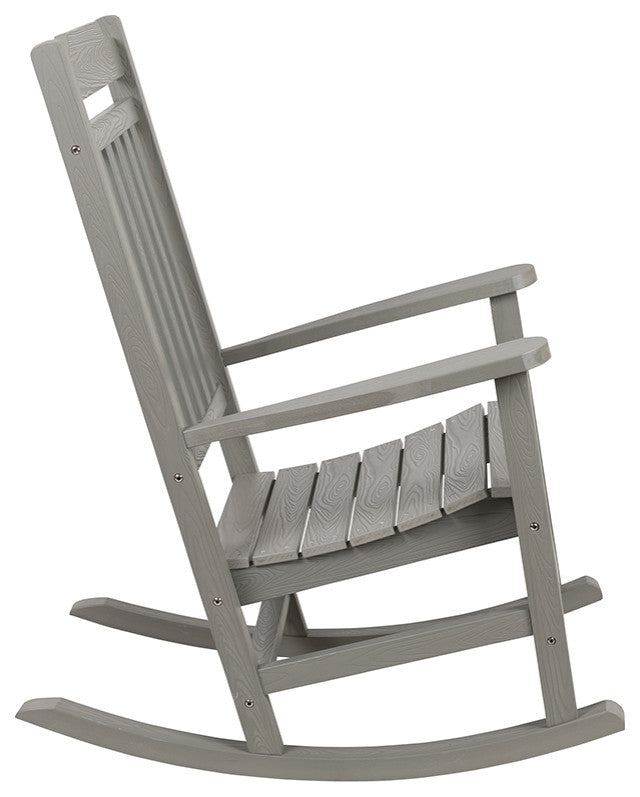Set of 2 Winston All-Weather Rocking Chair in Gray Faux Wood