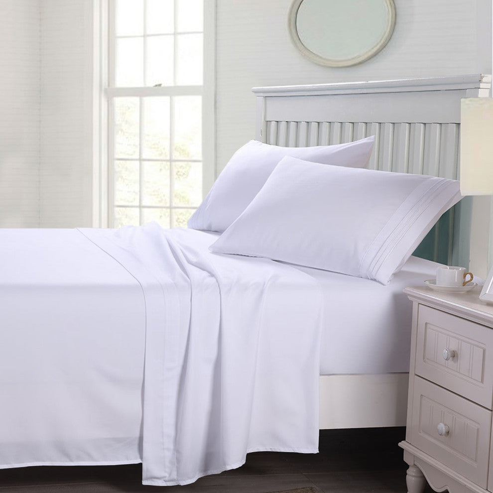 Organic Cotton Flat Sheet, White, King, 108"x105"