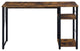 2 Tier Shelf Writing Desk, Weathered Oak and Black