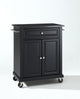 Crosley Furniture Solid Granite/Wood Portable Kitchen Cart in Black
