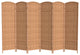 6' Tall Diamond Weave Fiber Room Divider, Natural, 6 Panel
