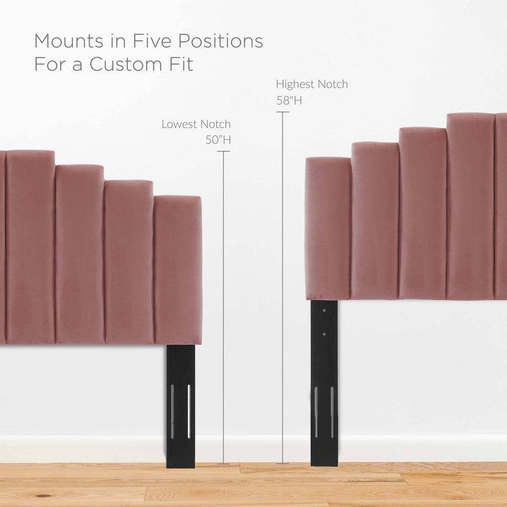Headboard, Twin Size, Velvet, Pink, Modern Contemporary, Bedroom Master Suite