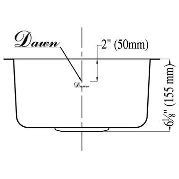 Dawn 3237 Stainless Undermount  Rounded Prep/Bar Sink