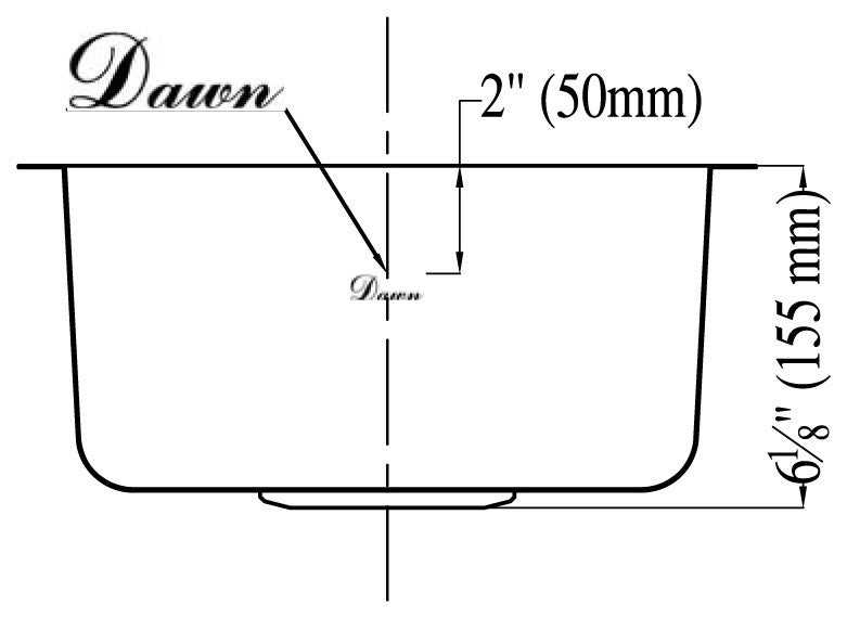 Dawn 3237 Stainless Undermount  Rounded Prep/Bar Sink