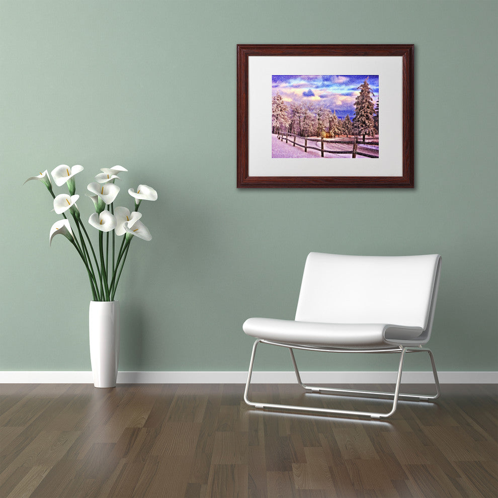 Lois Bryan 'On Top of Old Blue Knob' Art, Wood Frame, White Matte, 20"x16"