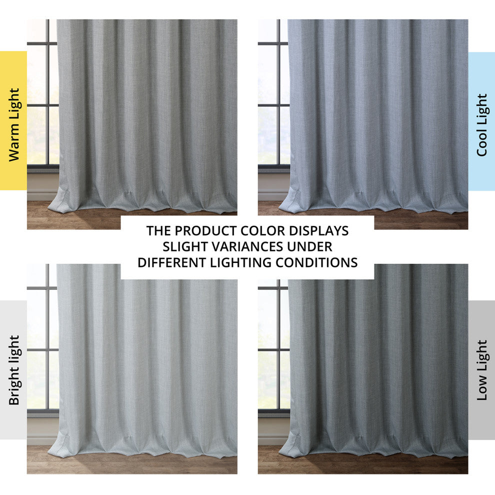 Faux Linen Darkening Curtain Single Panel, Heather Gray, 50"x120"