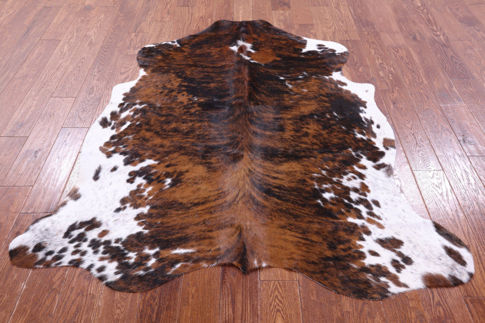 6' 0" X 5' 4" Brindle Natural Cowhide Rug C2177