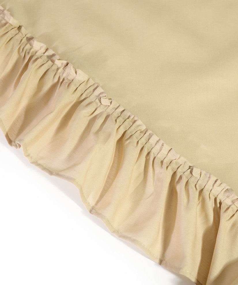 Ellis Curtain Stacey 60"x38" Ruffled Swag Curtain, Almond