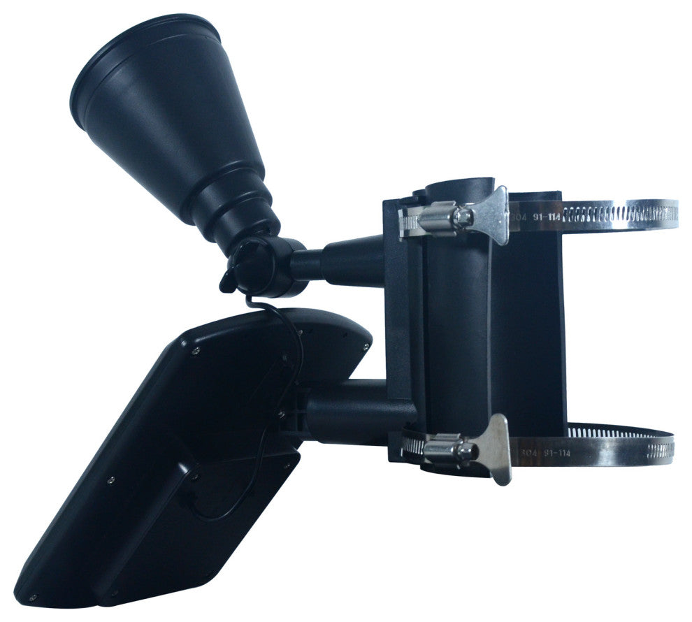Black Outdoor Solar Powered 4-LED Flagpole Light