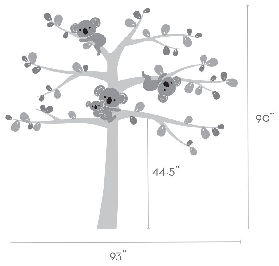 Tree Wall Decals With Koalas, Color Scheme B